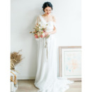 Asymmetric One Shoulder Long Chiffon Bridal Dresses