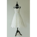 Custom A-Line Sweetheart Sleeveless Knee Length Lace Bridal Dresses