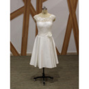 A-Line Sleeveless Knee Length Satin Bridal Dresses