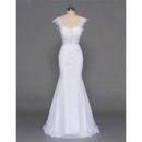 Custom Mermaid Sweetheart Floor Length Chiffon Wedding Dresses