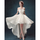 Informal A-Line Off-the-shoulder High-Low Organza Wedding Dresses