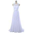 Elegant A-Line Sleeveless Floor Length Chiffon Pleated Wedding Dresses