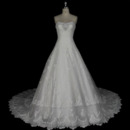 A-Line Sweetheart Floor Length Organza Wedding Dresses
