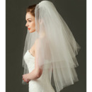 Charming 2 Layers Elbow-Length Tulle White Wedding Veils