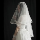 2 Layers Elbow-Length Tulle with Dot White Wedding Veils