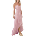 Elegant A-Line Sweetheart High-Low Long Chiffon Bridesmaid Dresses