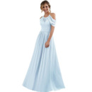 A-Line Halter Floor Length Chiffon Bridesmaid Dresses