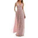 Elegant Lace V-Neck Floor Length Bridesmaid/ Evening/ Prom Dresses