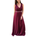 V-Neck Floor Length Chiffon Bridesmaid Dresses