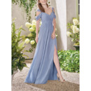 Style Straps Floor Length Chiffon Bridesmaid/ Evening Dresses