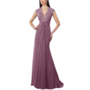 Custom V-Neck Floor Length Chiffon Bridesmaid/ Evening Dresses