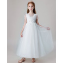 Affordable A-Line Ankle Length Organza First Communion Dresses