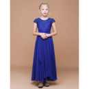 Adorable A-Line Short Sleeves Ankle Length Chiffon Flower Girl Dresses