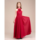 Custom Long Chiffon Flower Girl Dresses/ Junior Bridesmaid Dresses