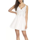 Fashionable A-Line V-Neck Short Lacing Homecoming/ Graduation Dresses