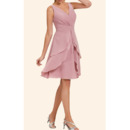 Custom A-Line V-Neck Short Chiffon Layered Skirt Homecoming Dresses